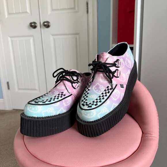 TUK Hello Kitty Kawaii Pastel Ombre Creepers - from *PASTEL GOTH VIDEO!* - Picture 10 of 12